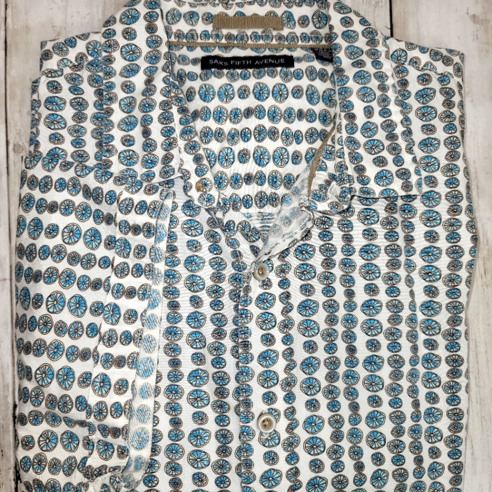 Saks Fifth Avenue Men's Short Sleeve XL Citrus Print Shirt